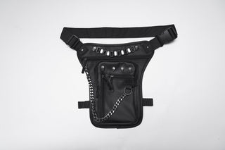 Punk Rave Cyberpunk Chain & Skull Hardware Waist–Leg Bag