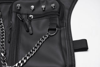 Punk Rave Cyberpunk Chain & Skull Hardware Waist–Leg Bag
