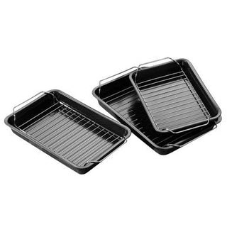 Mari Set of Three Roasting Trays with Wire Racks