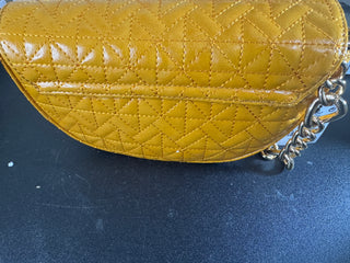 Mango Yellow PU leather padded with boxy chain strap handle