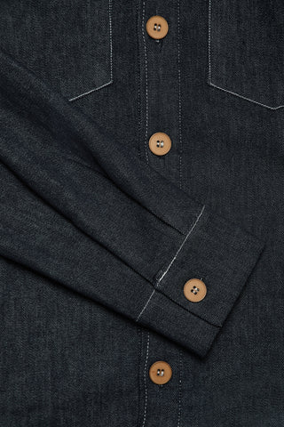 Turner Long Sleeve Shacket - Denim Stay Blue