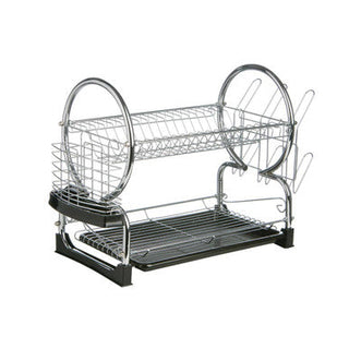 Laurie 2 Tier Dish Drainer With Black Plastic Tray