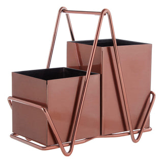 2 Compartment Rose Gold Cutlery Caddy