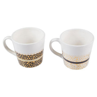 London Set Of Two Leopard Print Mugs