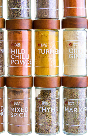 Puro Acacia Wood Revolving Spice Rack with 16 Jars