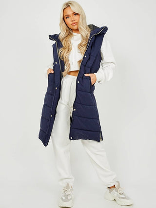 Stylewise Longline Padded Hooded Gilet - Premium Coats from Rising - Just £54! Shop now at hstrends