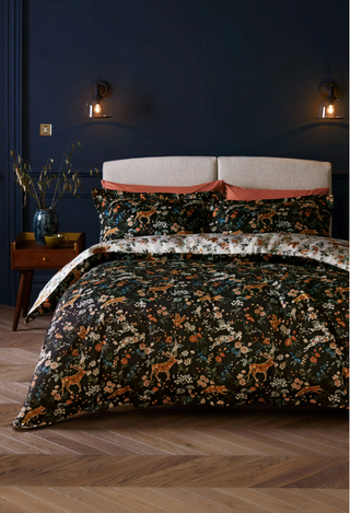 100% Cotton sateen Winter Floral stag luxe bedding set