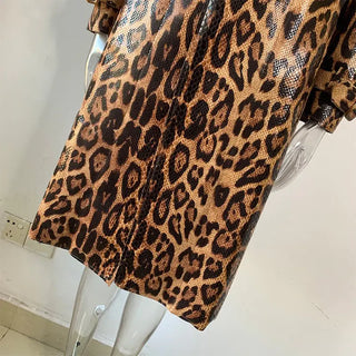 Leopard Luxe Leather Coat