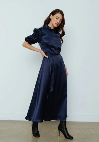 Lily and Lionel Exclusive Amelia Dress Midnight Silk - Premium Party Wear from Lily and Lionel - Just £350! Shop now at hstrends