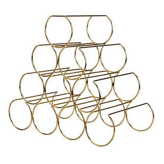 10 Bottle Rounded Wine Rack - Gold - Hstrends