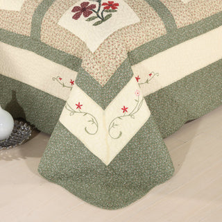 100% Cotton Quilted Water Wash Quilt Three - piece Set Four - piece Set Real Split Embroidered - Hstrends