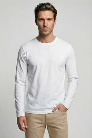 Bevis Long Sleeve Cotton t-shirt - White
