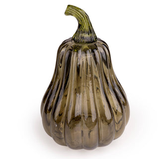 Tall LED Glass Pumpkin - Green