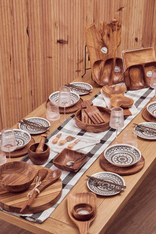 Kora Acacia 3 Section Apple Shaped Serving Dish