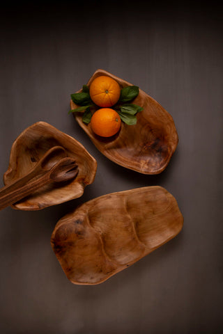 Savin 3 Section Serving Dish In Cedarwood