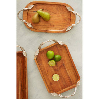 Vine Acacia Wood Small Rectangular Tray