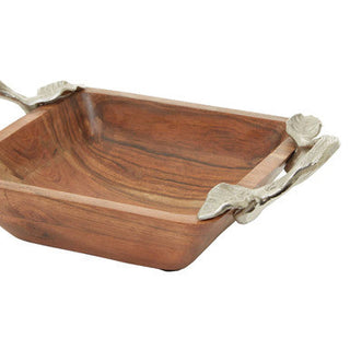 Vine Acacia Wood Square Bowl