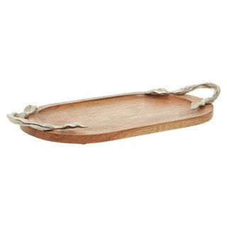 Vine Acacia Wood Oval Serving Tray