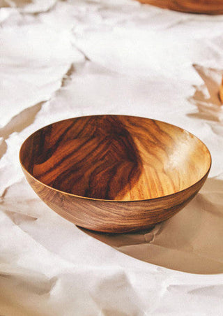 Rosi Large Round Sheesham Wood Salad Bowl