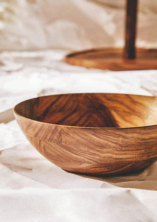 Rosi Large Round Sheesham Wood Salad Bowl
