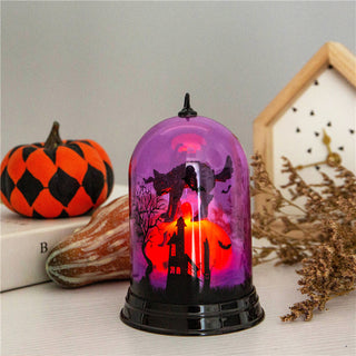 Halloween Pumpkin Lantern Witch Lamp Scene Layout