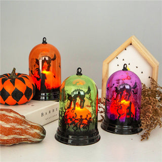 Halloween Pumpkin Lantern Witch Lamp Scene Layout
