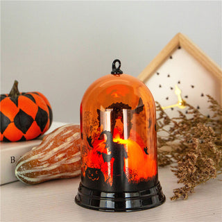 Halloween Pumpkin Lantern Witch Lamp Scene Layout