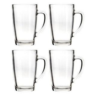 Euri Clear Tall Glass Mugs Set Of 4