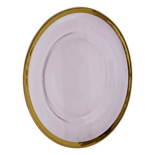 Ida Textured Glass Dinner Plate with Gold Rim