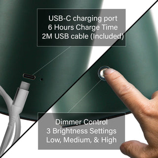 Modern Rechargeable Mushroom Table Lamp With Touch Dimmer