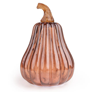 Tall LED Glass Pumpkin - Orange
