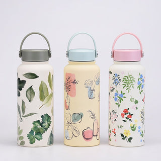 1L Insulated Large Capacity Wide Mouth Portable Vacuum Sports Water Bottle - Hstrends