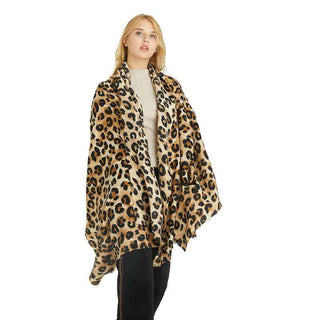 Leopard Cashmere Scarf for Women