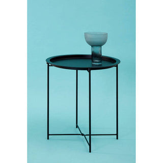 Acero Black Metal Round Side Table
