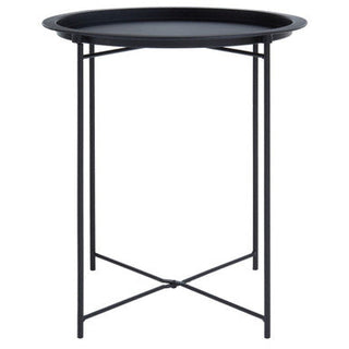 Acero Black Metal Round Side Table