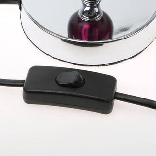 Evaine Chrome Table Lamp with Purple Shade