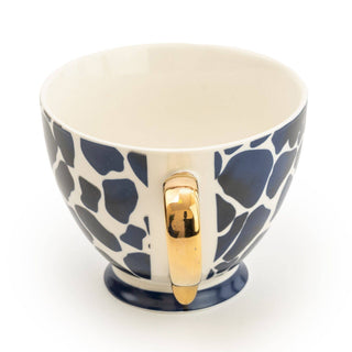 Footed Mug Giraffe Spots with Gold Handle