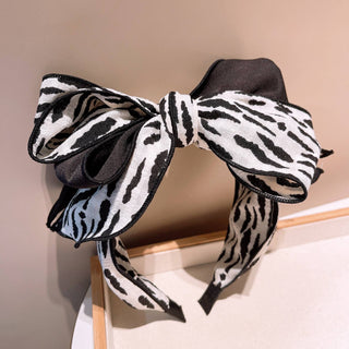 Oversized Bow Zebra Print Headband