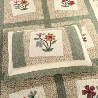 Cotton Quilted Water Wash Quilt Three-piece Set Four-piece Set Real Split Embroidered