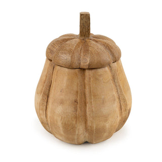 Mango wood Storage Jar - Pumpkin