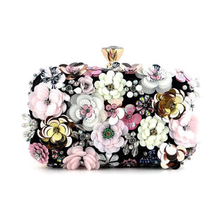 3D Beaded Floral Clutch - Hstrends