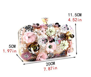 3D Beaded Floral Clutch - Hstrends