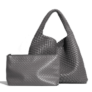 Sac à main en cuir PU Weave deux en un