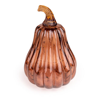 Tall LED Glass Pumpkin - Orange