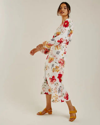 Floral Chiffon Maxi Dress White - Premium women dresses from Dusty Pink - Just £35! Shop now at hstrends