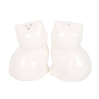 White Cat Shaped Salt and Pepper Shakers