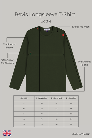 Bevis Long Sleeve Cotton T-shirt - Bottle