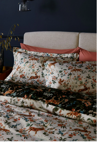 100% Cotton sateen Winter Floral stag luxe bedding set