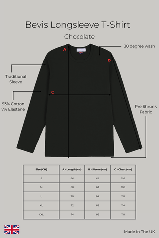 Bevis Long Sleeve Cotton T-shirt - Chocolate