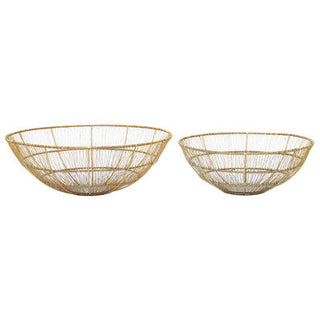 Enzo Set Of Two Gold Wire Bowls